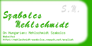 szabolcs mehlschmidt business card